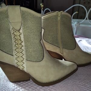 Cato Beige Boho/ South western Ankle Booties